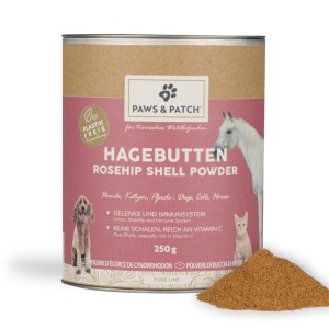 Hagenbuttenschalen Pulver f&uuml;r Hunde, Katzen und Pferde